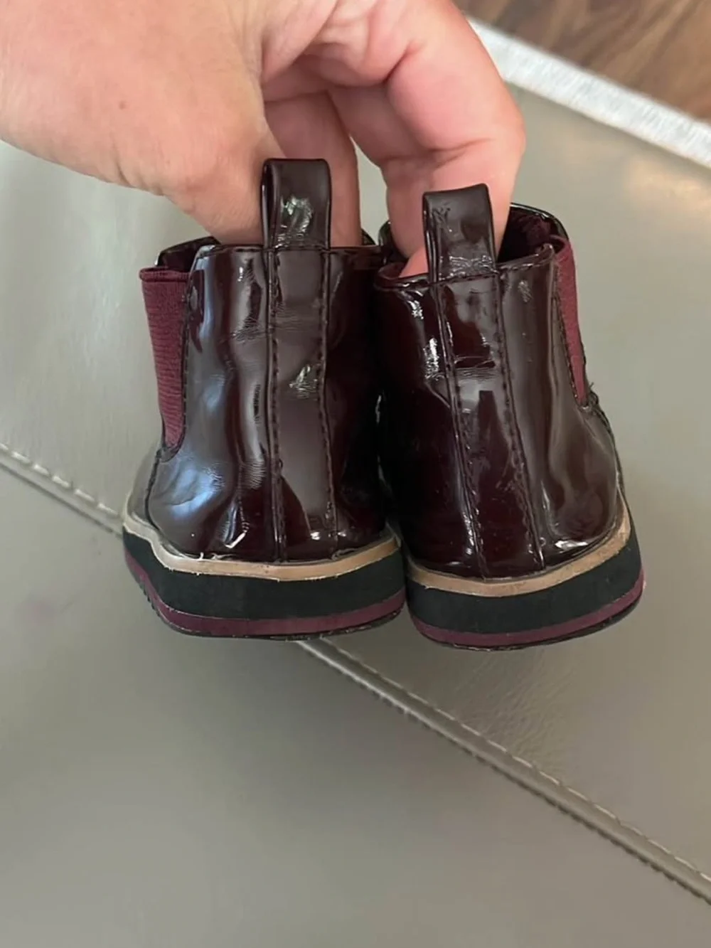Zara baby Toddler Burgundy Chelsea Boots sz 23